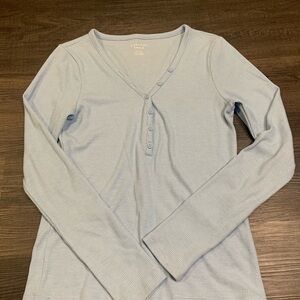 American Eagle Outfitters Light Blue Waffle Knit Top